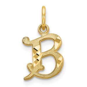 14k Yellow Gold, Isabelle Collection, Mini Letter B Initial Charm